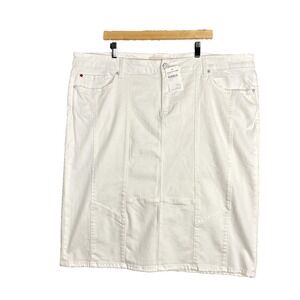 Slink Curvy Holly Denim Midi Skirt Size 24 White‎ Stretch